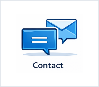 Contact icon showing message and email symbols for reaching Computer Ties