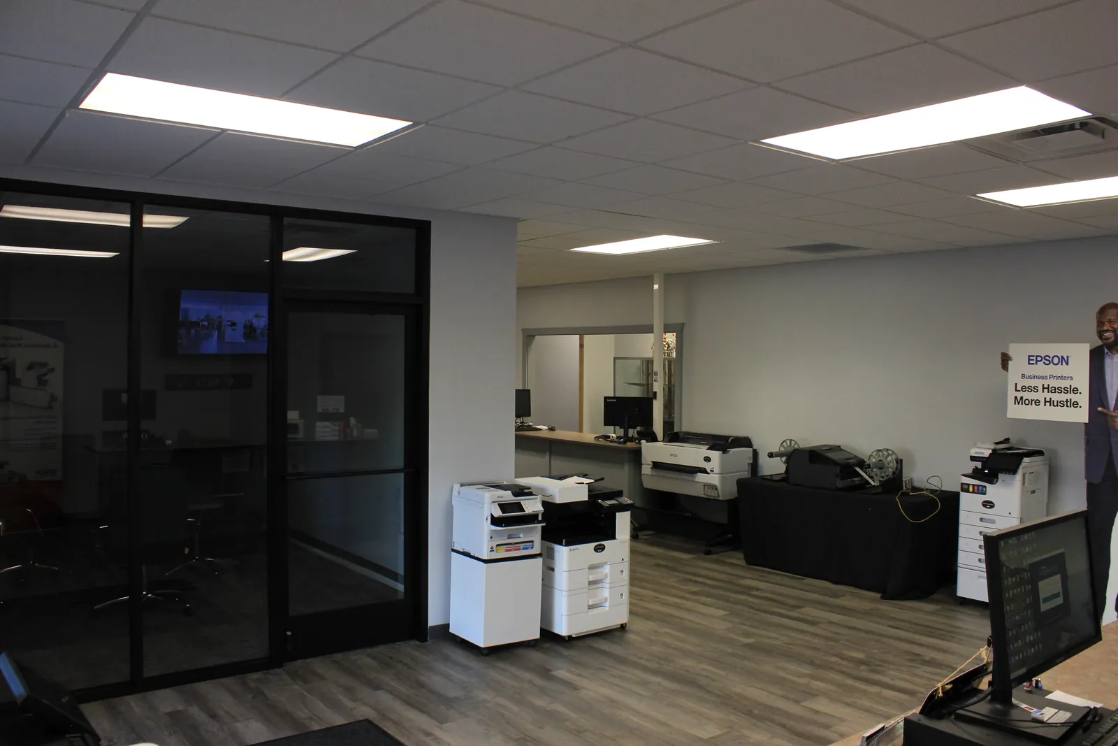 CTi Tech Plaza lobby with glass-walled conference room