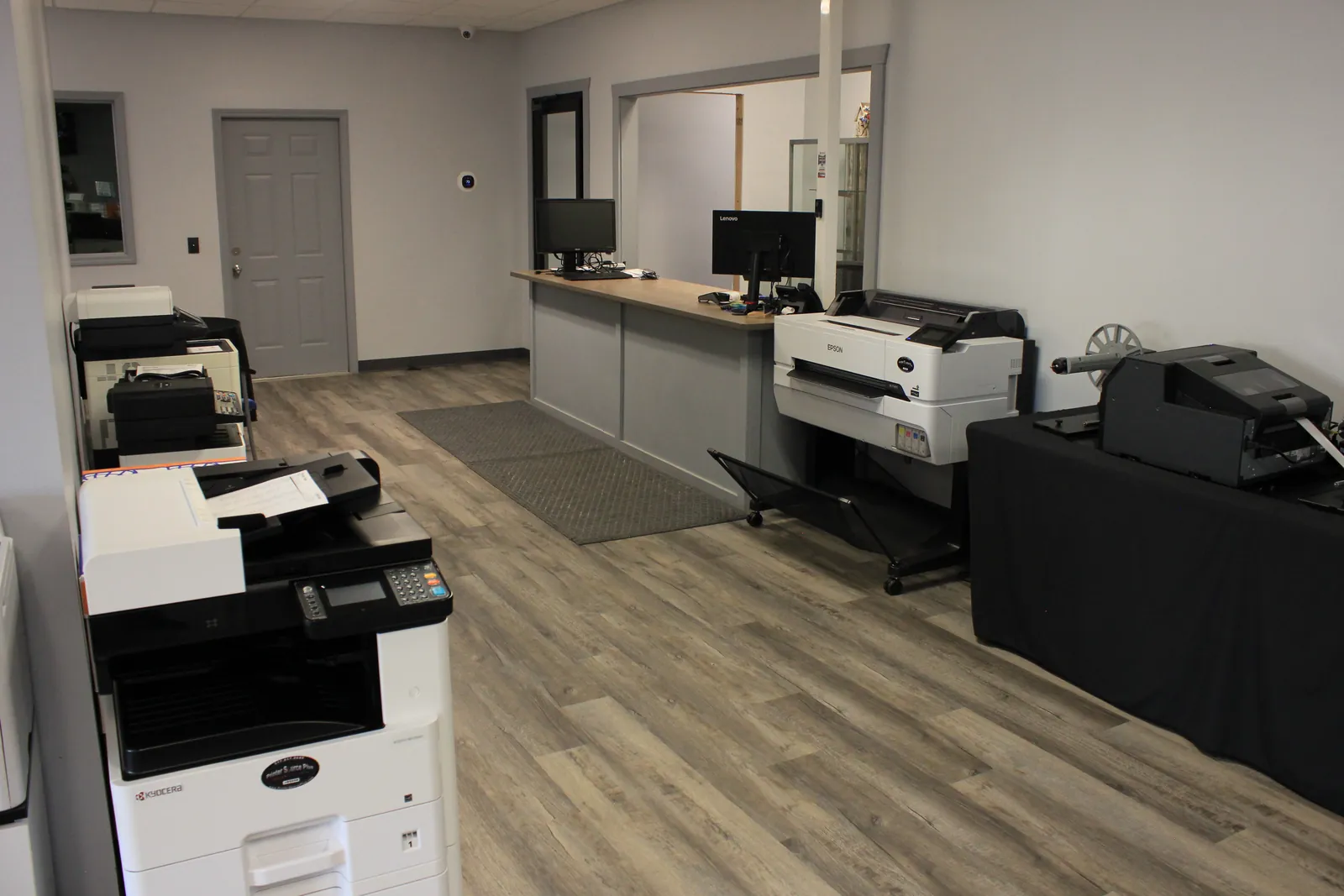 CTi Tech Plaza showroom with office copiers and wide-format printers